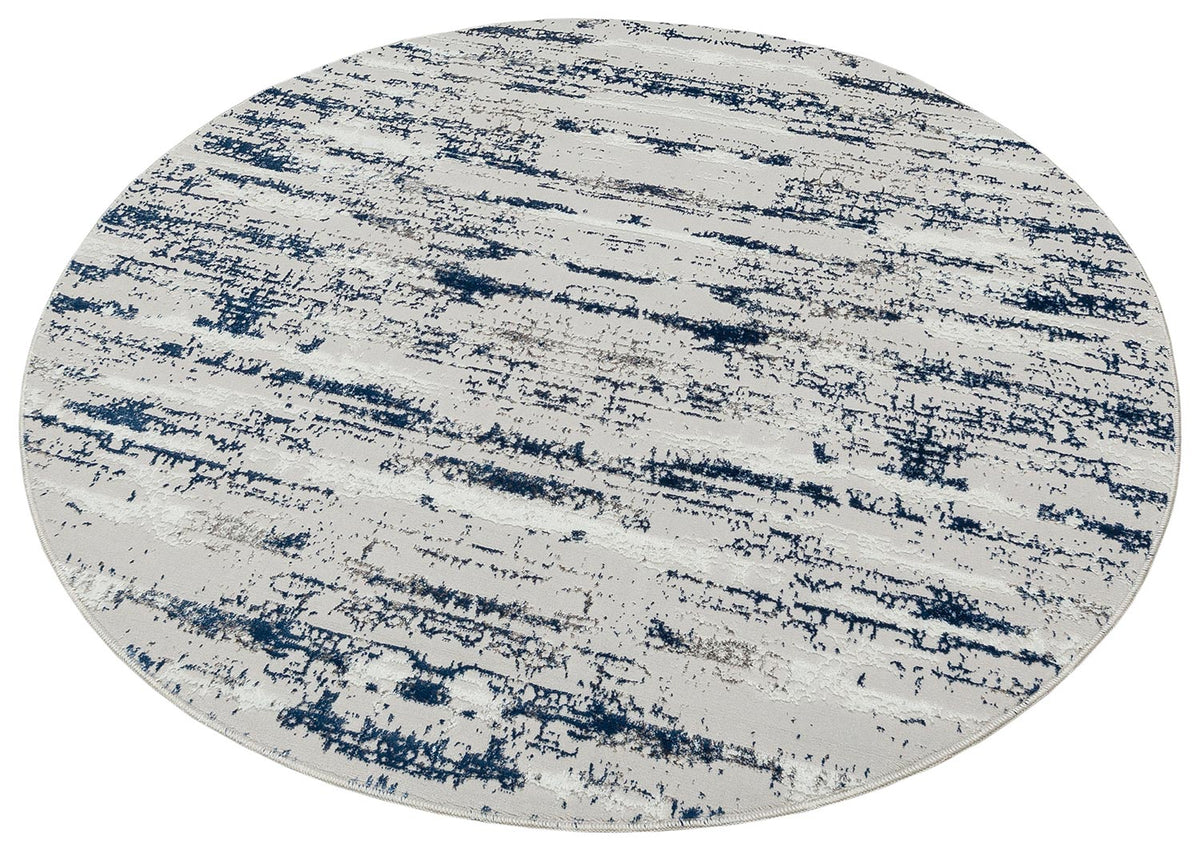 Milano Nautical Navy Blue Round Area Rug Furnings 7415